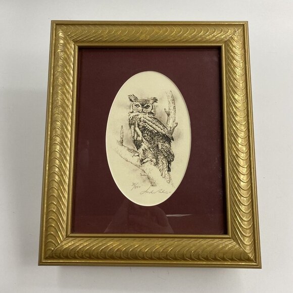 Jack Bolin Great Horned Owl Print Framed Wall Art Limited Edition numbered 39/50 - Picture 4 of 15